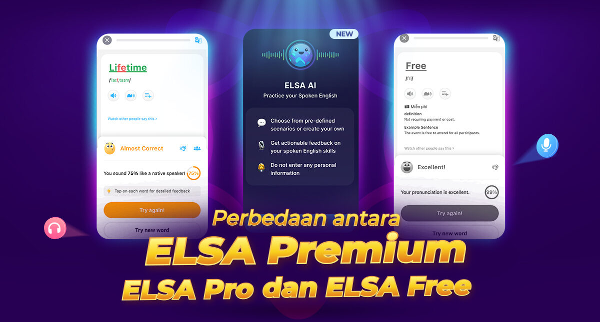 Perbedaan antara ELSA Premium, ELSA Pro dan ELSA Free