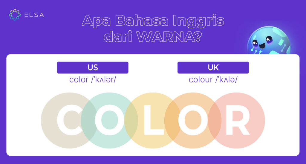 Apa bahasa Inggris dari warna?