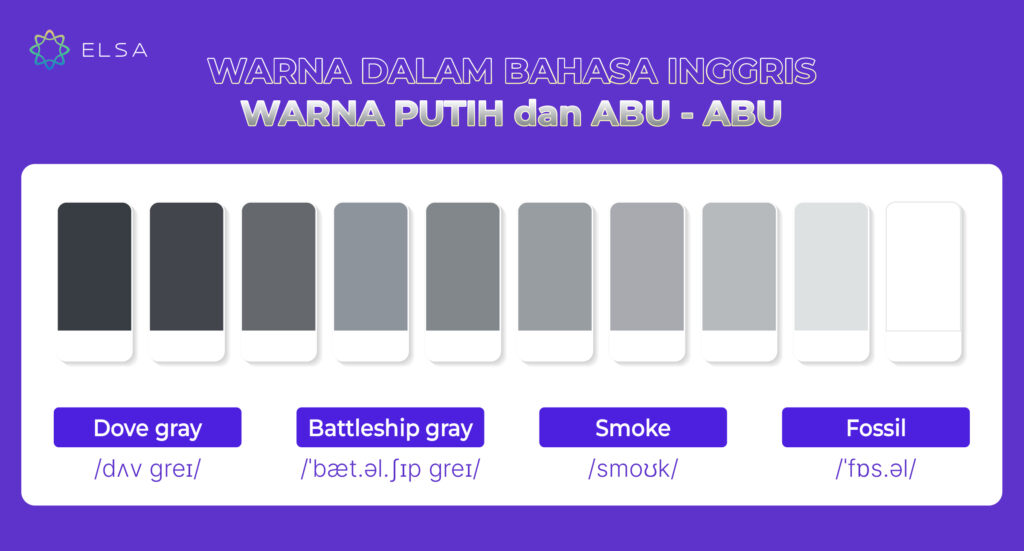 Bahasa Inggris warna putih dan abu-abu